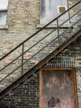 Low angle view of a brick wall, Lake of the Woods, Ontario, Canada 스톡 사진