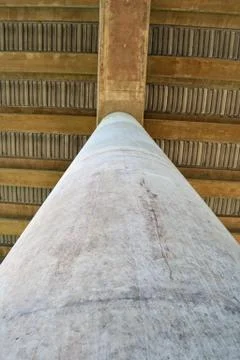A low angle view of a bridge column Stock Photos