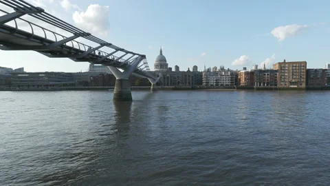 A low angle view of a bridge leading to Central London. Stock Footage 165516426