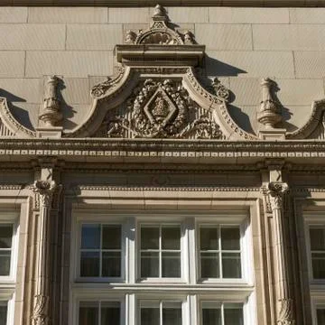 Low angle view of a building along the Golden Square Mile in Montreal 스톡 사진