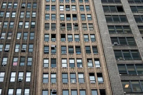 Low angle view of a building in Midtown, Manhattan Stock Photos