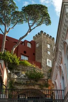 Low angle view of buildings, Capri, Campania, Italy 스톡 사진