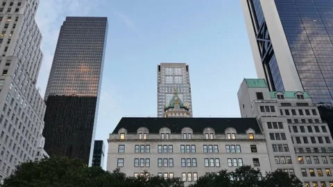 Low angle view of the buildings in the Grand Army Plaza in New York, USA Stock Footage 135712228