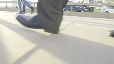 Low angle view of a business man's feet Stock Footage 99211073