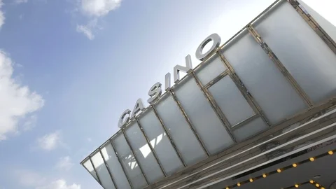 Low angle view of the Casino logo Stock Footage 87586964