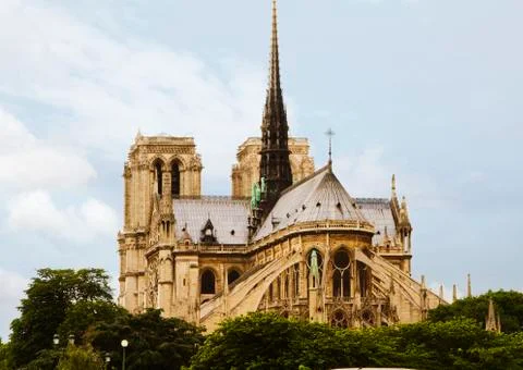 Low angle view of a cathedral, Notre Dame de Paris, Paris, France Stock Photos