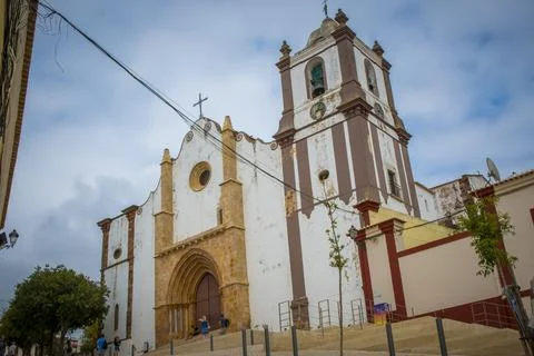Low angle view on the Cathedral of Silves in Algarve, Portugal Stock Photos