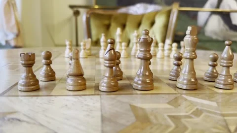 Low Angle View on a Chessboard in a Sunny Day Видео 265164185