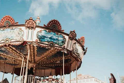 Low Angle View Of Classic Carousel Stock Photos
