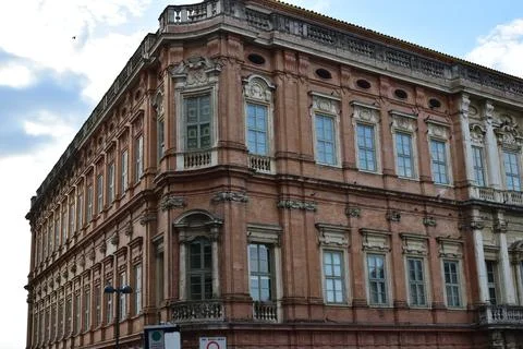 Low Angle View of Classical Terracotta Palace Facade Stock Photos