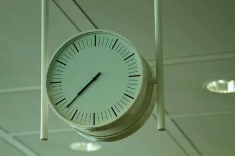 Low angle view of a clock at an airport lounge, Paris, France Stock Photos