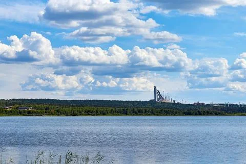 Low angle view of cloudscape and water surface Stock Photos