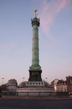 Low angle view of Colonne de Juillet in Paris city center, Ile-de-France, France Stock Photos