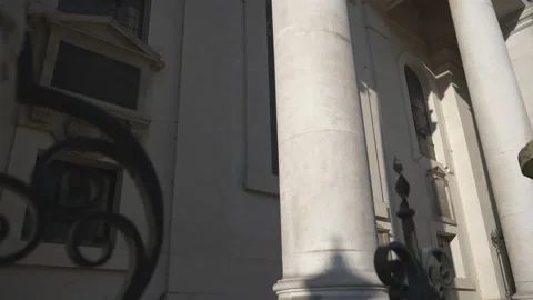 A low angle view of the columns of an old church. Stock Footage 150916980