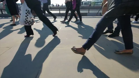Low angle view of commuters legs Video stock 89878586