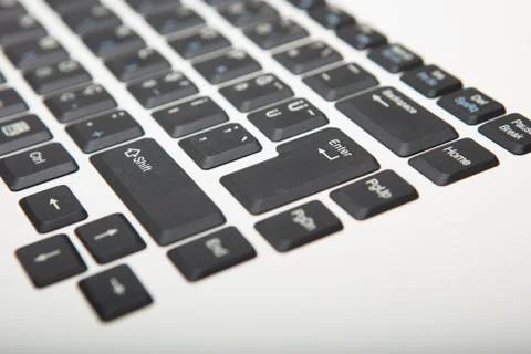Low angle view of a computer keyboard Stock Photos
