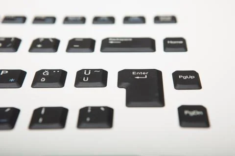 Low angle view of a computer keyboard Stock Photos