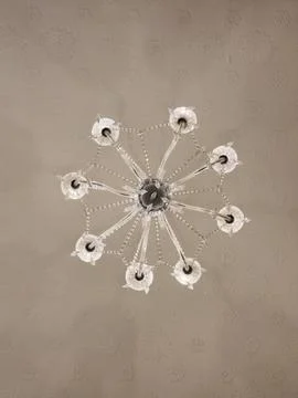 Low angle view of crystal ceiling lamp Stock Photos
