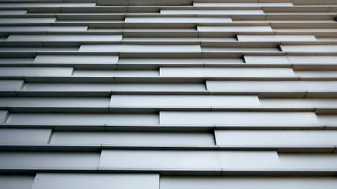 Low Angle View of Decorative Cement Plank Wall Texture of Modern Building Stock Photos