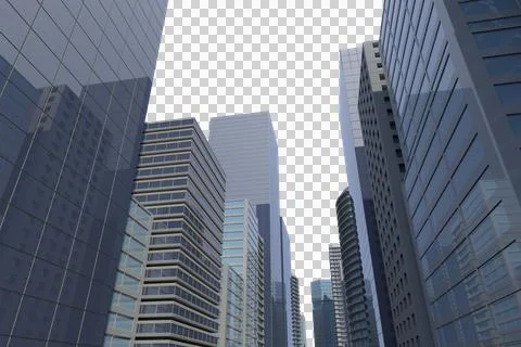 Low angle view of digital buildings Ilustración de archivo