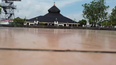Low-Angle View of Distinctive Mosque Building in Demak Stock-Footage 280000900