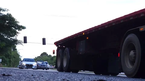 Low Angle View of Early Morning Rush Hour Traffic Stock Footage 221334628