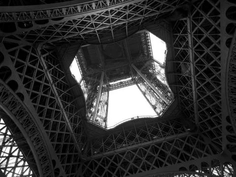 Low angle view of eiffel tower, paris, france Stock Photos
