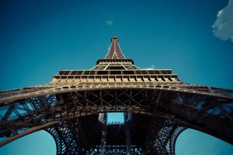 Low angle view of Eiffel tower, Paris, France Stock Photos