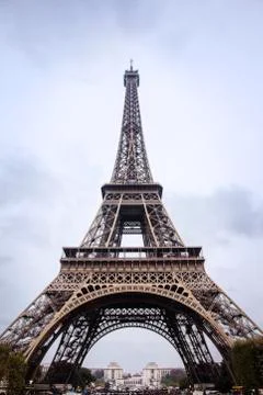 Low angle view of Eiffel Tower in city against sky 스톡 사진