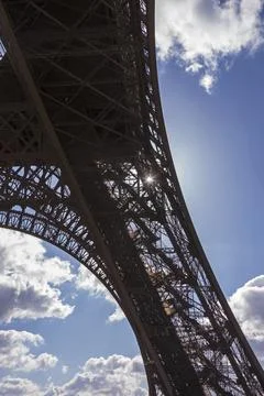 Low angle view of Eiffel Tower, Paris, France Stock Photos