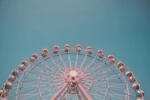Low angle view of empty ferris wheel without people Stock Photos