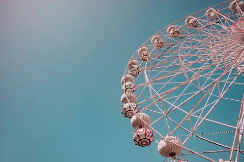 Low angle view of empty ferris wheel without people Stock Photos