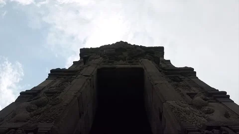 Low Angle View, Entrance Arch Gate of Shiva Temple, Prambanan, Java, Indonesia Stock Footage 248626092