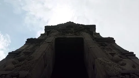 Low Angle View, Entrance Arch Gate of Shiva Temple, Prambanan, Java, Indonesia Stock Footage 248626141