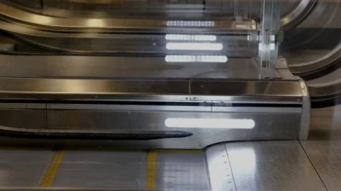 Low angle view escalator. Stock Footage 131678469