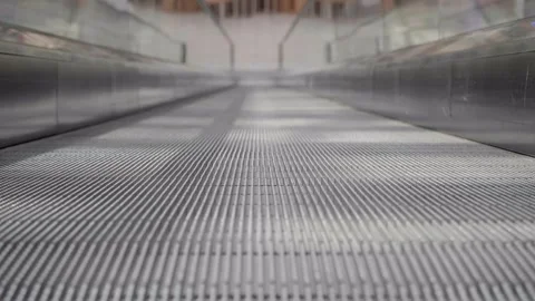 Low Angle View of Escalator in a Shopping Mall Stock Footage 304965656