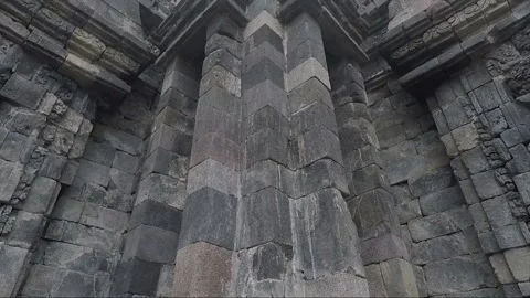 Low Angle View, Facade Wall with Pillar, Sewu Main Temple Terrace, Indonesia Vidéo 282724956