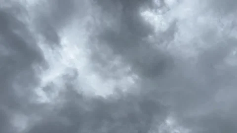 Low angle view of fast moving dark storm clouds Stock Footage 326010899