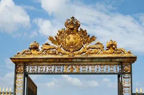 Low angle view of a gate, Chateau de Versailles, Versailles, Paris, France Stock Photos