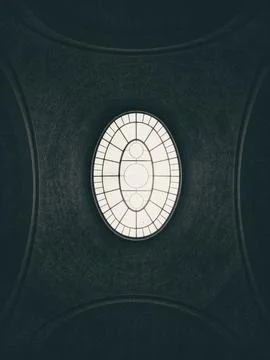Low angle view of geometric skylight Stock Photos