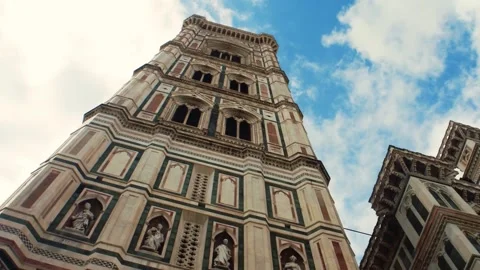 Low-Angle View of Giotto's Campanile, Florence Cathedral, Italy Video stock 348219382