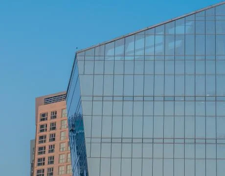 Low angle view of glass building Stock Photos