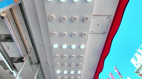 Low Angle View of Grid LED Light Panel on Carnival Stand 스톡 동영상 333489197