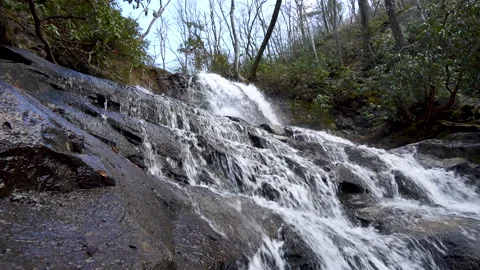 Low Angle view of a Hidden Waterfall Stock Footage 145767862