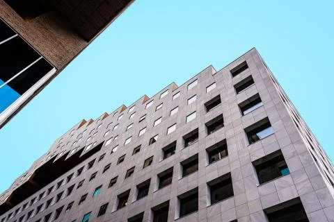 Low angle view of High-rise buildings in Barcode Project area Stock Photos