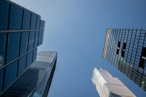 Low angle view of high rise buildings Stock Photos