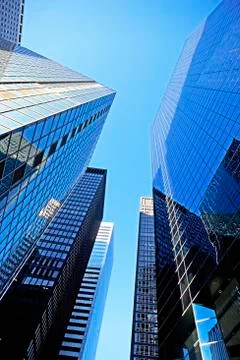 Low angle view of high rises Stock Photos