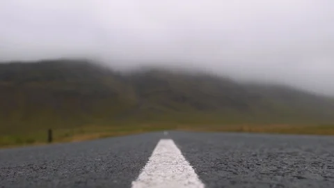 Low angle view of highway centerline Stock Footage 118654721