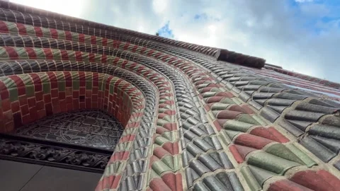Low Angle View of Historic Brick Gothic Architecture Stock Footage 340443332