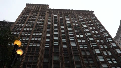 Low-angle view of a historic classic architecture building with vintage street l Video stock 346850033